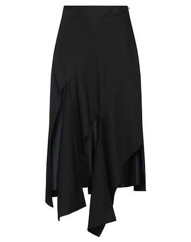 PLAN C Long skirt Black 58% Viscose, 42% Wool