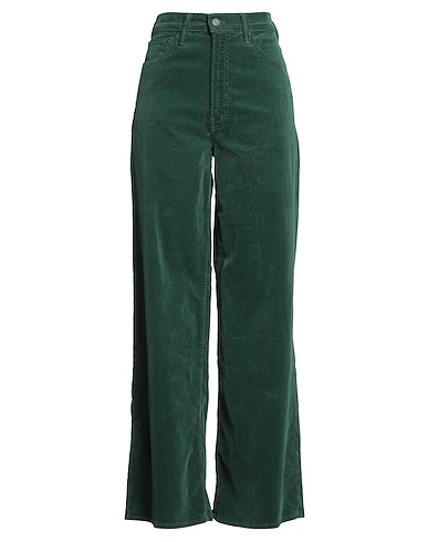 MOTHER Casual pants Dark green 93% Cotton, 6% Polyester, 1% Elastane
