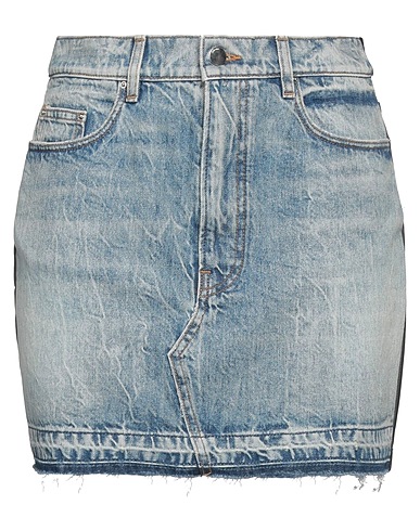 AMIRI Denim skirt Blue 100% Cotton, Cow leather