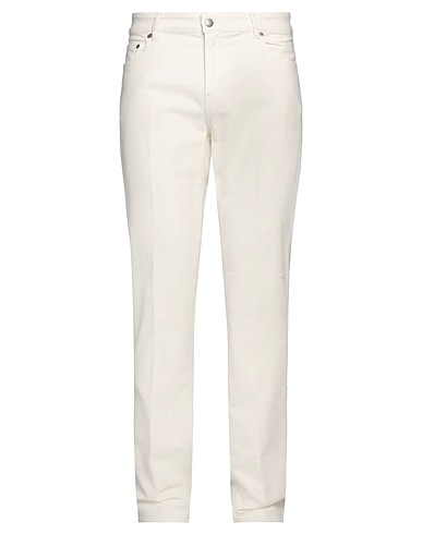 BARMAS Casual pants Off white 98% Cotton, 2% Elastane