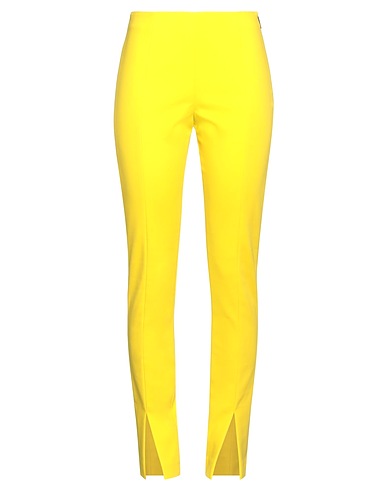 MSGM Casual trouser Yellow 62% Cotton, 33% Polyamide, 5% Elastane