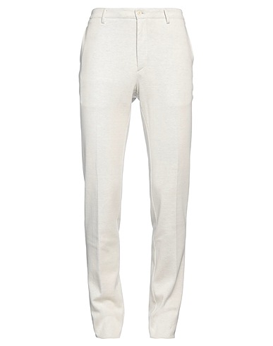 LARDINI Casual trouser Light grey 90% Cotton, 7% Cashmere, 3% Polyamide
