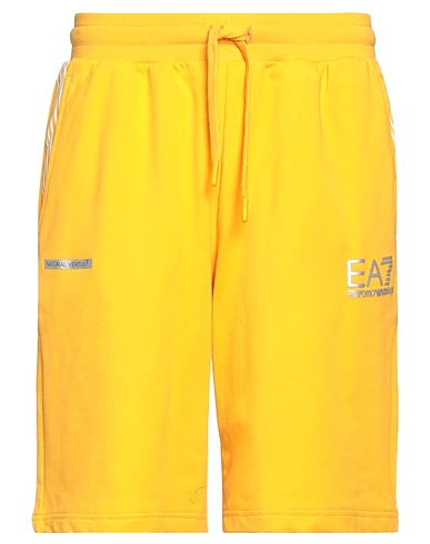 EA7 Shorts & Bermuda Giallo ocra 58% Cotone, 38% Poliestere, 4% Elastan