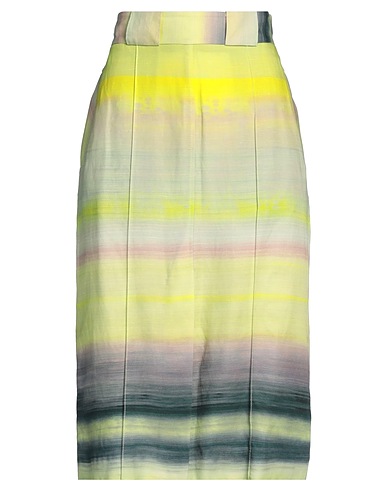 PAUL SMITH Midi skirt Lime green 65% Viscose, 35% Linen