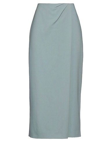 WINDSOR. Midi skirt Turquoise 100% Virgin Wool