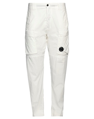 C.P. COMPANY Casual trouser White 65% Cotton, 28% Polyamide, 7% Elastane