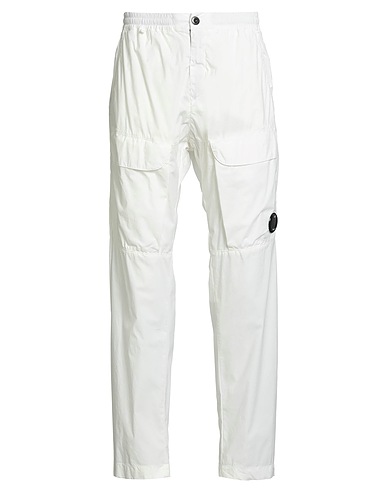 C.P. COMPANY Casual trouser White 65% Cotton, 28% Polyamide, 7% Elastane