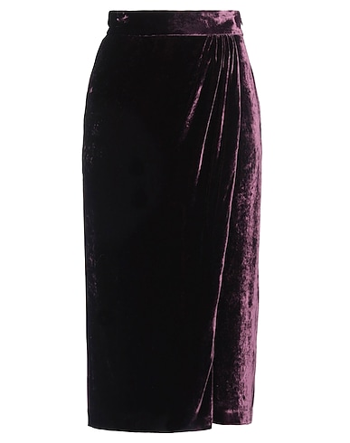 BLUMARINE Midi skirt Plum 82% Viscose, 18% Silk
