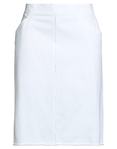 RIANI Midi skirt White 93% Cotton, 7% Elastane