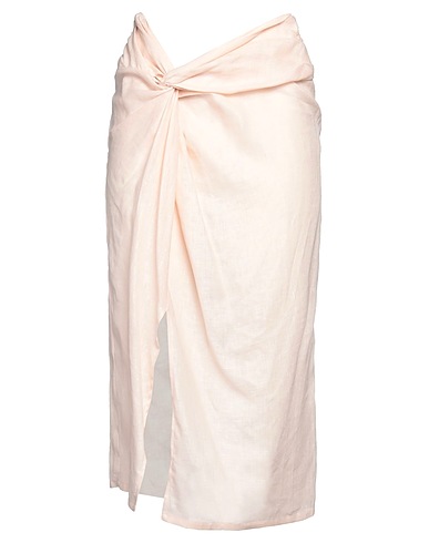HOLY CAFTAN Midi skirt Light pink 100% Linen