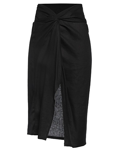 HOLY CAFTAN Midi skirt Black 100% Linen