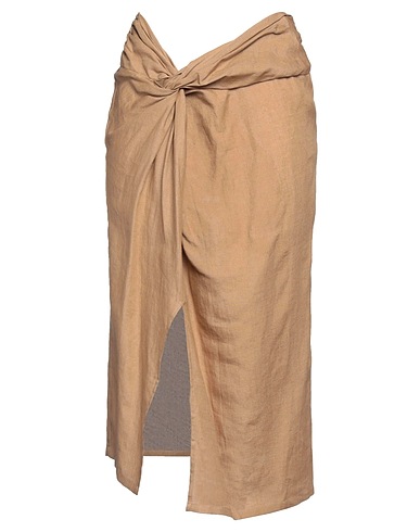 HOLY CAFTAN Midi skirt Camel 100% Linen
