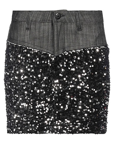SHAFT Denim skirt Black 99% Cotton, 1% Elastane, Polyester