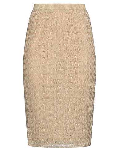 MISSONI Gonna midi Oro 50% Viscosa, 32% Cupro, 18% Poliestere