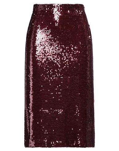 OPERÀ Midi skirt Burgundy 98% Polyester, 2% Elastane