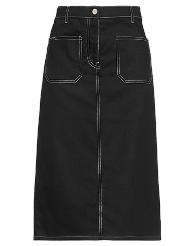 COURRÈGES Denim skirt Black 98% Cotton, 2% Elastane