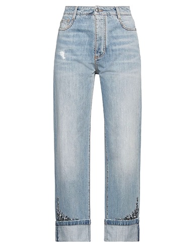 ERMANNO SCERVINO Baggy Blue 100% Cotton, Crystal, Brass, Plastic