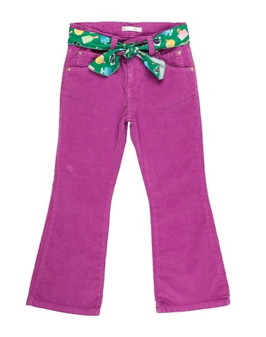 MISS GRANT Casual trouser Purple 98% Cotton, 2% Elastane