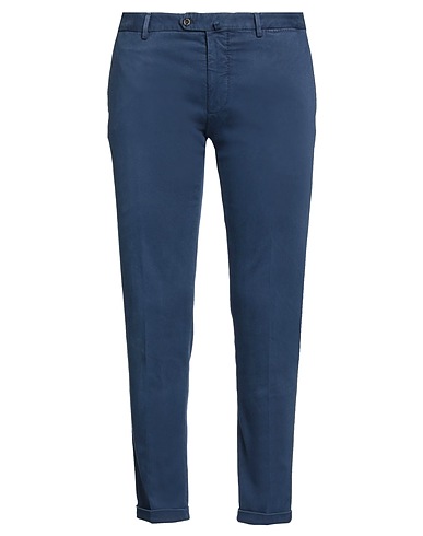 SANTANIELLO Casual trouser Navy blue 99% Cotton, 1% Elastane