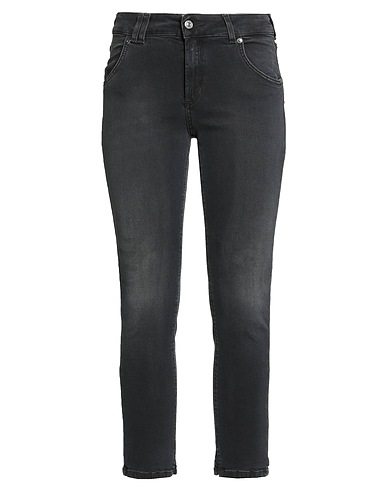 ROŸ ROGER'S Denim trousers Black 98% Cotton, 2% Elastane