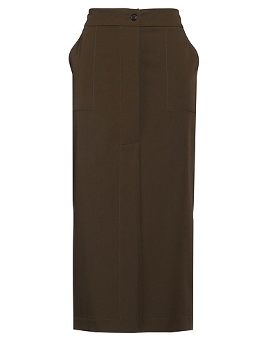 PINKO Midi skirt Military green 72% Polyester, 23% Viscose, 5% Elastane