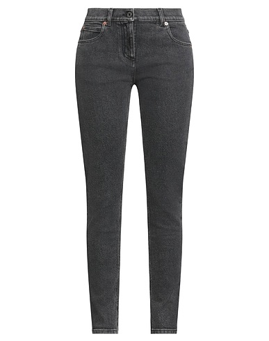 VALENTINO GARAVANI Denim trousers Grey 98% Cotton, 2% Elastane, Calfskin
