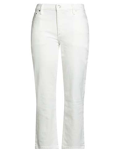 TORY BURCH Denim trousers White 98% Cotton, 2% Elastane