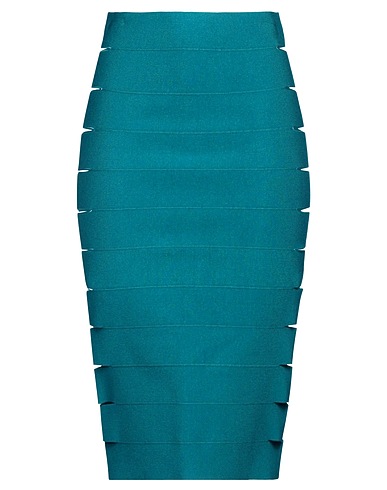 ALAÏA Midi skirt Deep teal 55% Viscose, 27% Polyester, 17% Polyamide, 1% Polyurethane