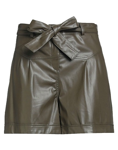 LIU •JO Shorts & Bermuda Dark green 100% Polyester, Polyurethane