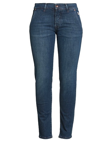 ROŸ ROGER'S Denim pants Blue 99% Cotton, 1% Elastane