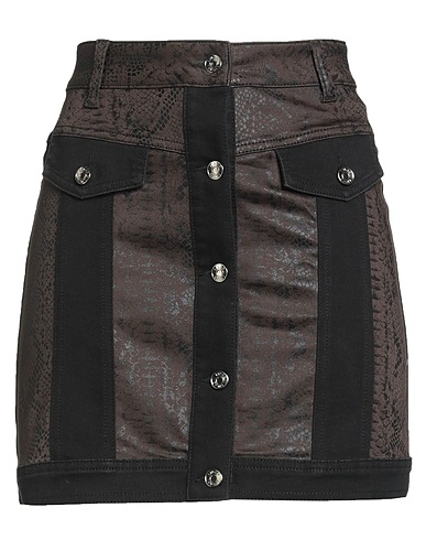 LIU •JO Mini skirt Chocolate brown 54% Cotton, 30% Tencel™, 14% Polyester, 2% Elastane