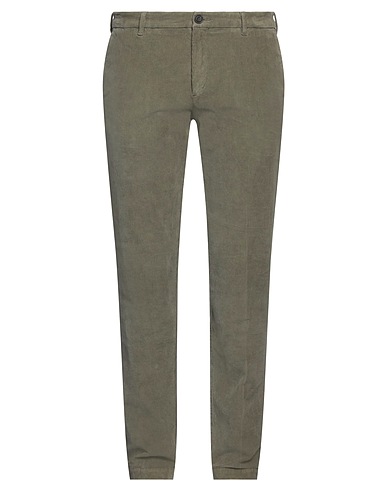 CLARK Casual trouser Military green 98% Cotton, 2% Elastane