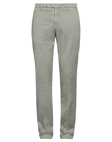 MICHAEL COAL Casual trouser Sage green 65% Linen, 33% Cotton, 2% Elastane