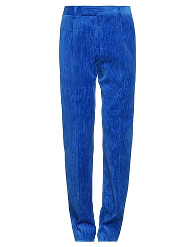 LARDINI Casual pants Bright blue 99% Cotton, 1% Elastane
