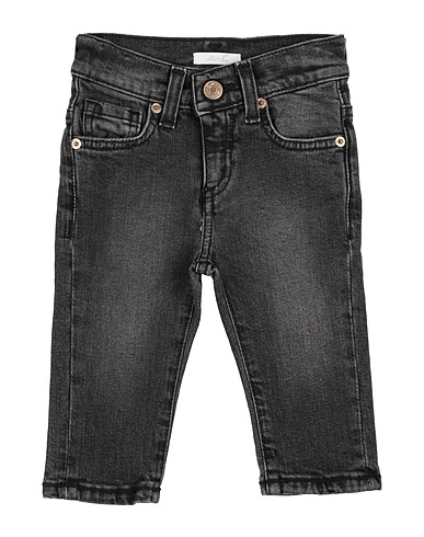 U+É Denim trousers Black 98% Cotton, 2% Elastane