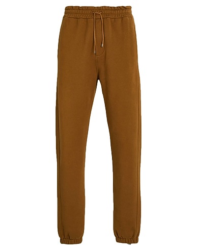 SAINT LAURENT Pantalone Cammello 100% Cotone, Pelle di bovino