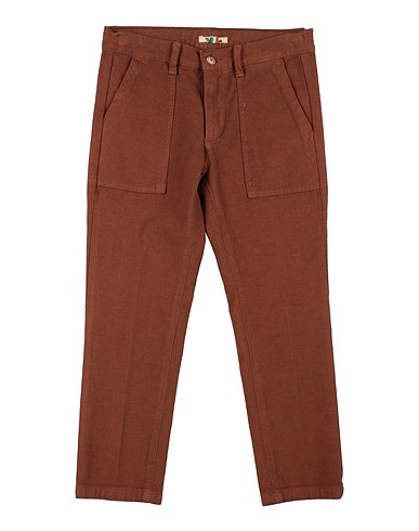 NUPKEET Pantalone Marrone 99% Cotone, 1% Elastan
