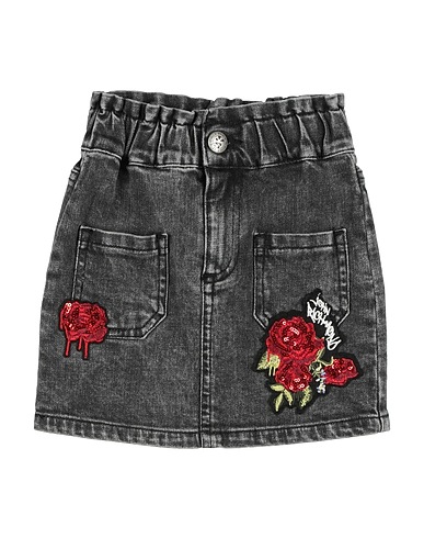 JOHN RICHMOND Denim skirt Black 98% Cotton, 2% Elastane