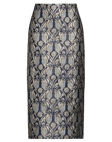 VALENTINO GARAVANI Midi skirt Blue 91% Polyester, 7% Metallic fiber, 2% Polyamide