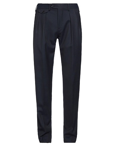 LARDINI Casual trouser Navy blue 92% Wool, 8% Silk