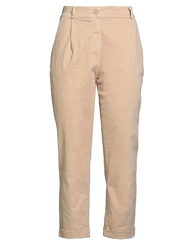 PLEASE Pantalone Beige 97% Cotone, 3% Elastan