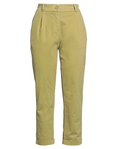 PLEASE Pantalone Verde militare 97% Cotone, 3% Elastan