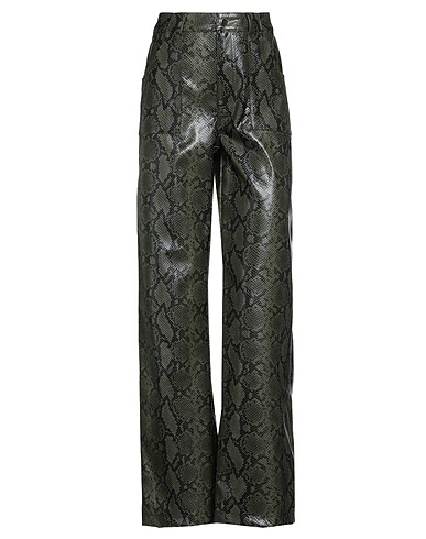 WEILI ZHENG Pantalone Verde militare 100% Poliuretano