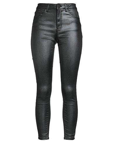 VILA Denim trousers Black 78% EcoVero™ viscose, 19% Nylon, 3% Elastane, Polyurethane