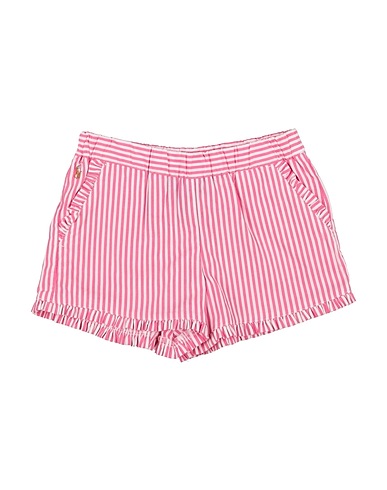 POLO RALPH LAUREN Shorts & Bermuda STRIPED RUFFLED COTTON SHORT  Magenta 100% Cotton