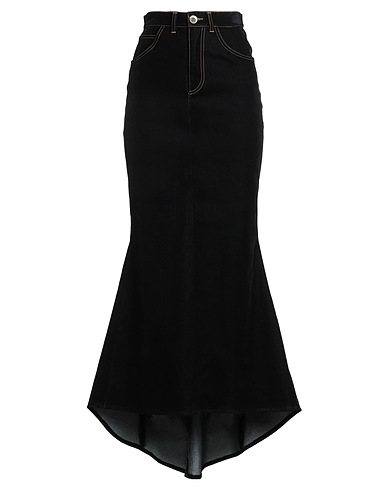 NINEMINUTES Long skirt Black 80% Cotton, 11% Polyurethane, 6% Viscose, 3% Elastane