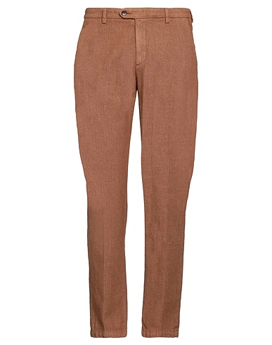 YAN SIMMON Casual trouser Brown 99% Cotton, 1% Elastane