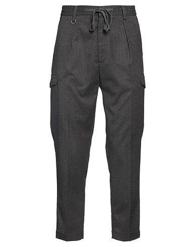 PAOLO PECORA Casual pants Charcoal 64% Polyester, 34% Viscose, 2% Elastane