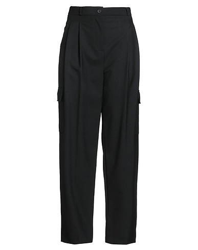 SEMICOUTURE Pantalone Nero 53% Poliestere, 43% Lana Vergine, 4% Elastan
