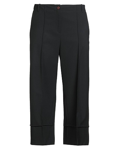 ALYSI Casual pants CHOCOLAT Black 53% Polyester, 43% Virgin Wool, 4% Elastane